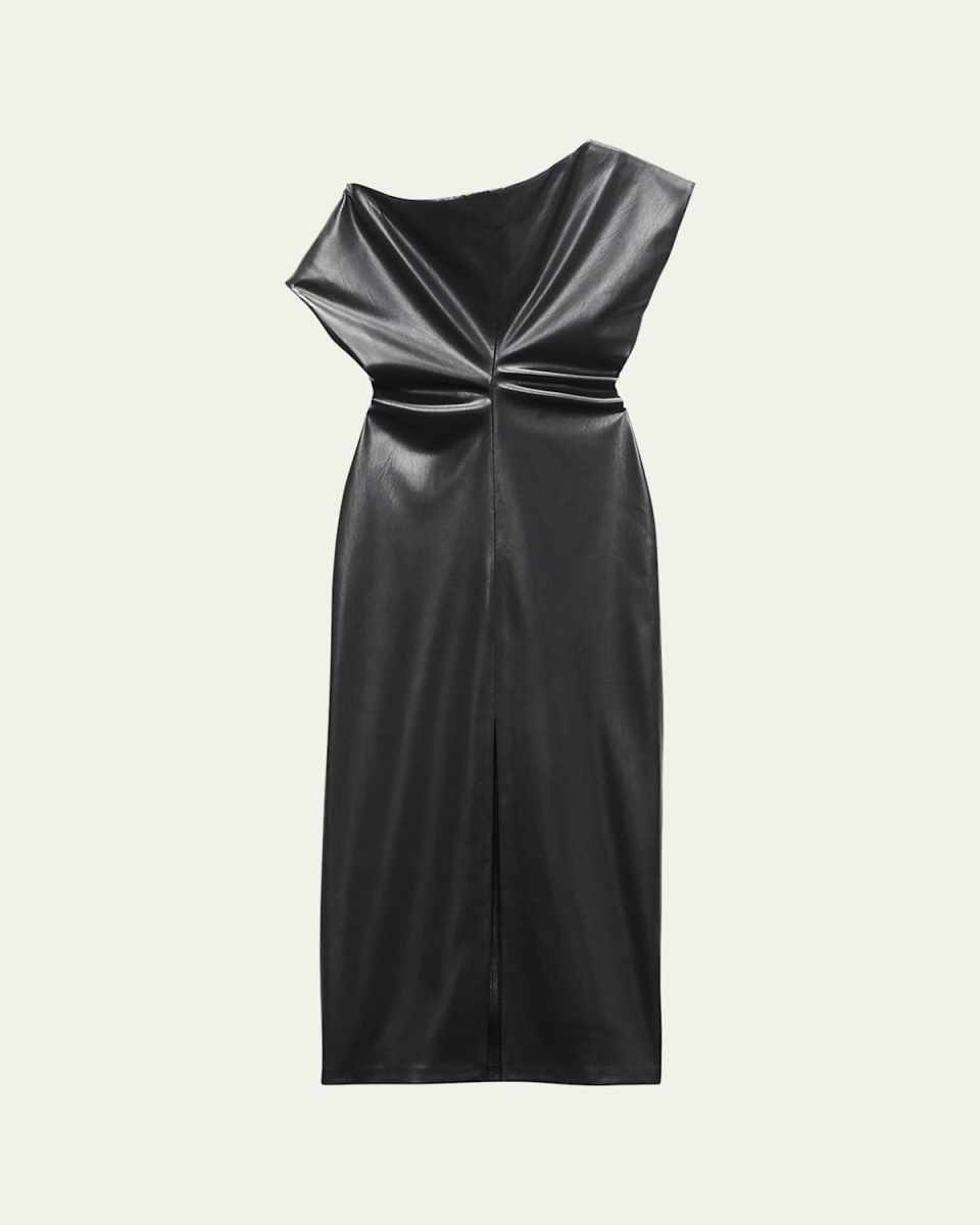 Eleanor Faux Leather Midi Dress